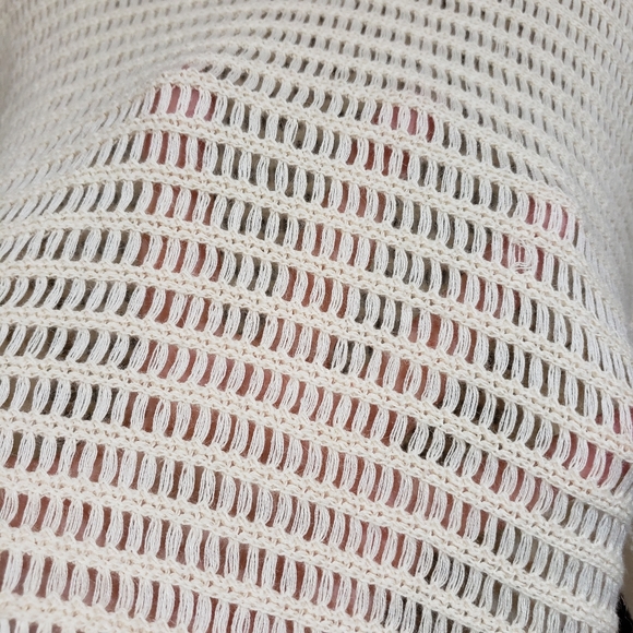 Free People NWT babes only cream open knit sweater - Picture 10 of 12